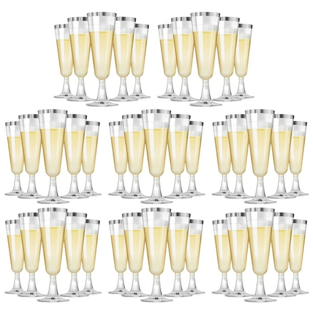Copas de champán de plástico, copas de mimosa de plástico, paquete de 40, copas de champán desechables, copas de acrílico transparente para brindar en bodas, copas de cóctel para fiestas, suministros