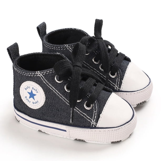 Walkers Zapatos Para Bebés Recién Nacidos Niños Niñas Primeros Caminantes De Lona Deportivas Suela Suave Antideslizantes (0-18 Meses)