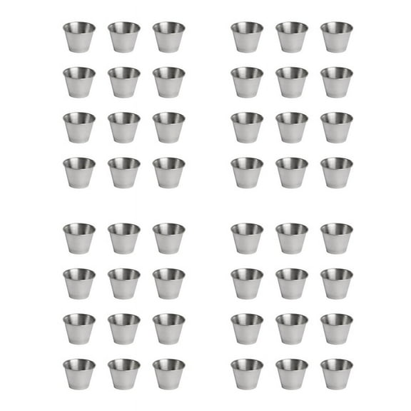 48 Pack Stainless Steel Condiment Sauce Cups
