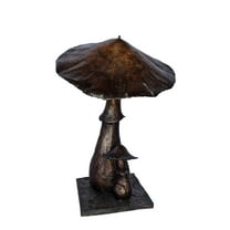 Leaning mushroom bronze statue fountain -  Size: 18"L x 17"W x 24"H.