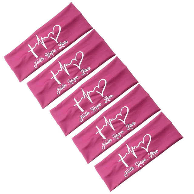 ddioayh Clearance Elastic Letter Headband with Button Yoga Workout Running Turban Accessories 5PCS