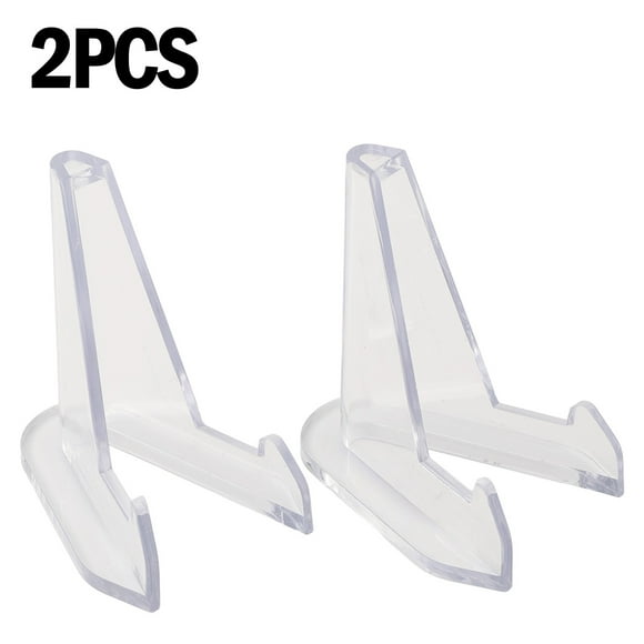 2Pcs Acrylic Commemorative Coin Display Stand Transparent Triangle Display Stand