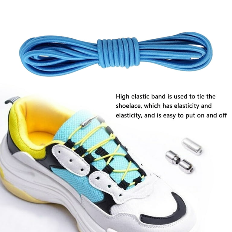1Pair Elastic No Tie Shoelaces Semicircle Shoe Laces For Kid and Adult  Sneakers Shoelace Lazy Shoe String Light blue 