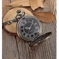 thumbnail image 5 of Reloj de bolsillo vintage Reloj de acero para hombre con cadena dorada (bronce, 5 of 5