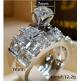 thumbnail image 2 of EOEMY Women Gorgeous Cubic Zircon Wedding Party Ring 925 Silver Jewelry Sz 6-10-6, 2 of 2