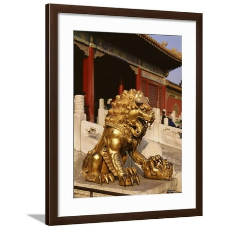 Chinese Lion Statue For Sale Close-Up of Lion Statue, Imperial Palace, Forbidden City, Beijing, China Framed Print Wall Art By Adina Tovy ()