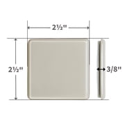 Super Sliders Self-Stick 2-1/2 Inch Square Furniture Sliders, Beige, 4 Pack