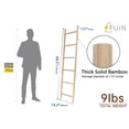 thumbnail image 4 of FUIN Fully Assembled 6ft Bamboo Blanket Ladders Living Room Wood Decorative Wall Leaning Farmhouse Quilt Display Holder Rustic Wooden Towel Rack for Bathroom, Unfinished, 4 of 7
