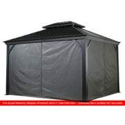 Sojag Grey Curtains for Messina/Mykonos Gazebo, 10 ft. x 10 ft., Spun, Outdoor Shades