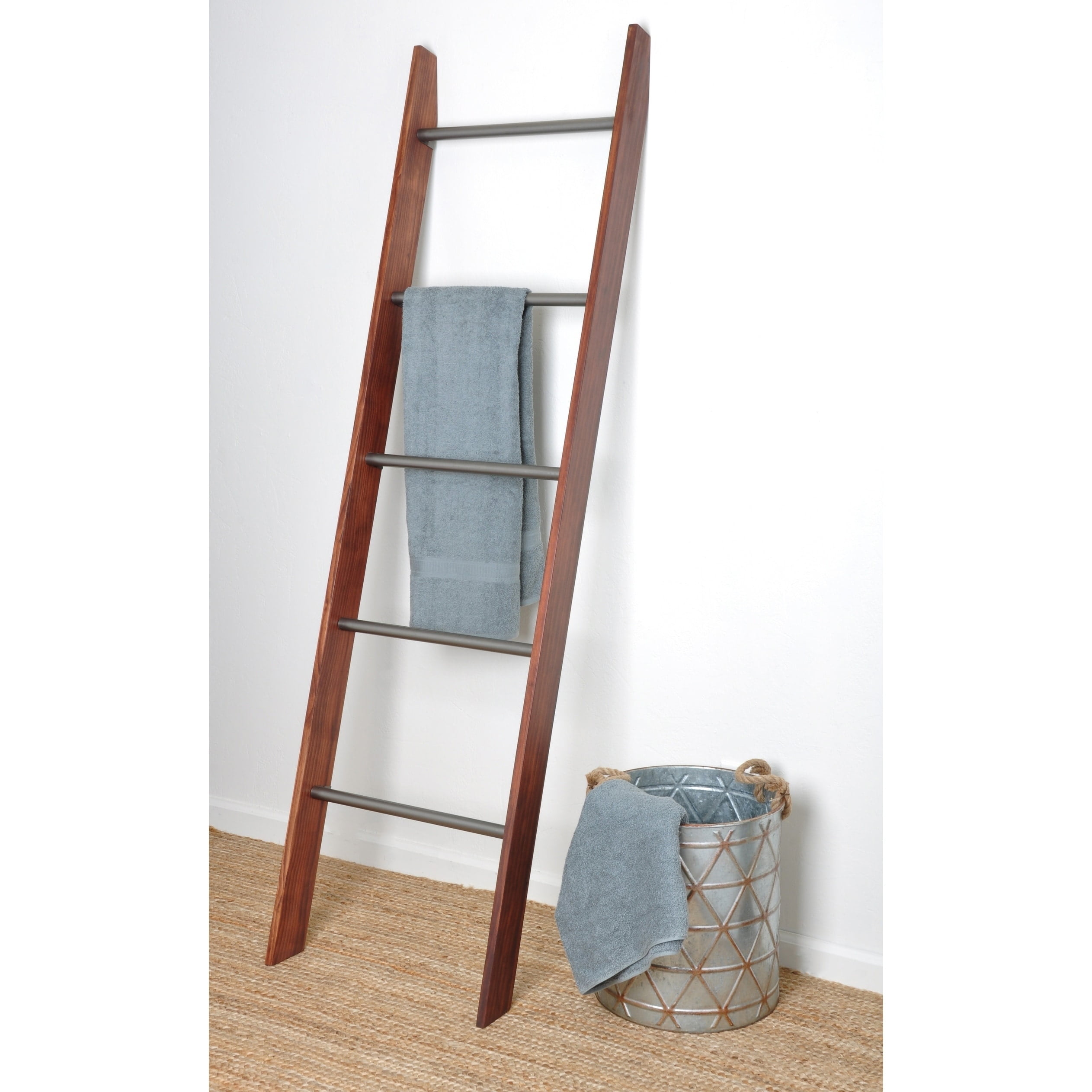 BrandtWorks Metal Rung Industrial Modern Blanket Ladder