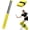 1PC-Yellow, variant on Adjustable Intensity Badminton Swing Trainer, Badminton Power Trainer with Magnetic Resistance, Sound Feedback Single-Player Indoor for Wrist Strength & Smash Power