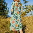 thumbnail image 5 of Pretty Pastel Floral Green Pattern Womens Summer Dress Tie Back A Line Flare Dress, 5 of 9