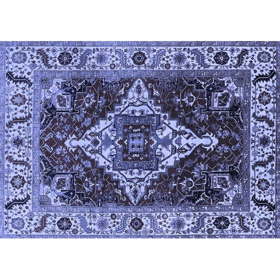 Ahgly Company Indoor Rectangle Oriental Blue Industrial Area Rugs, 7' x 10'