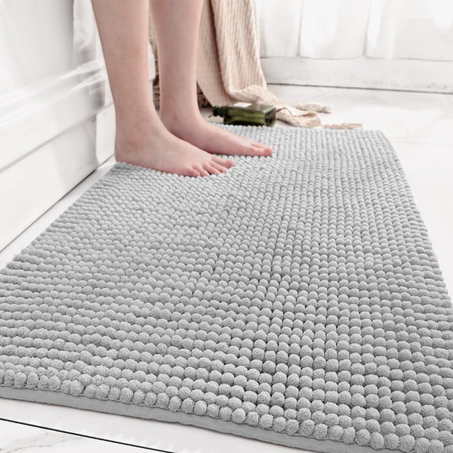Vrorvz Non-Slip Microfiber Shag Bathroom Rug Mat Soft Plush Bath Rug for Bathtub and Shower Absorbent Machine Washable Quick Dry with Non-Slip PVC Bottom Protects Floors