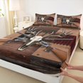 thumbnail image 3 of Homewish Female Men Western Bull Skull Full Size Sheets 4-Piece,Animal Hunting Breathable Bed Sheets,Abstract Geometric Plaid Lightweight Sheet Sets,Super Cozy Room Decor, 3 of 7