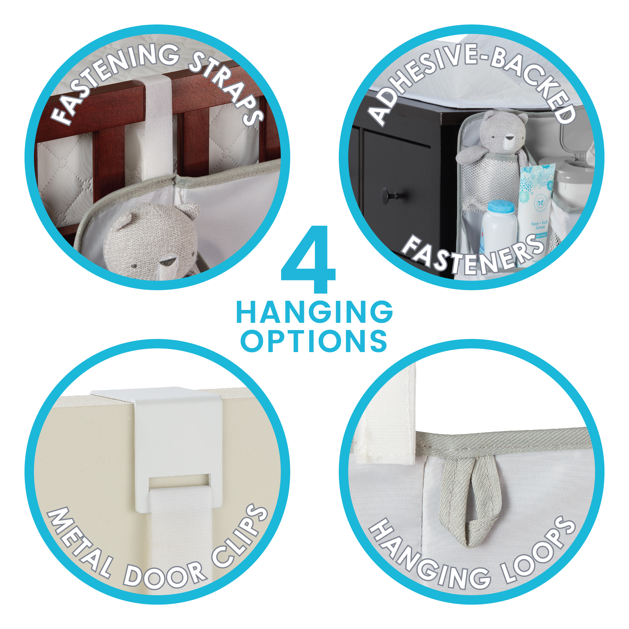L.A. Baby Diaper Caddy and Nursery Organizer, White photo 5