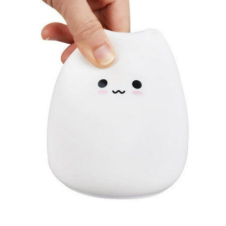 

Fovolat LED Cat Night Light Battery Powered Cat Lamp Silicone Gifts For Teen Girls Women Night Light With Tap Control Battery Powered Soft Cat Lamp Gifts For Girls Boys feasible