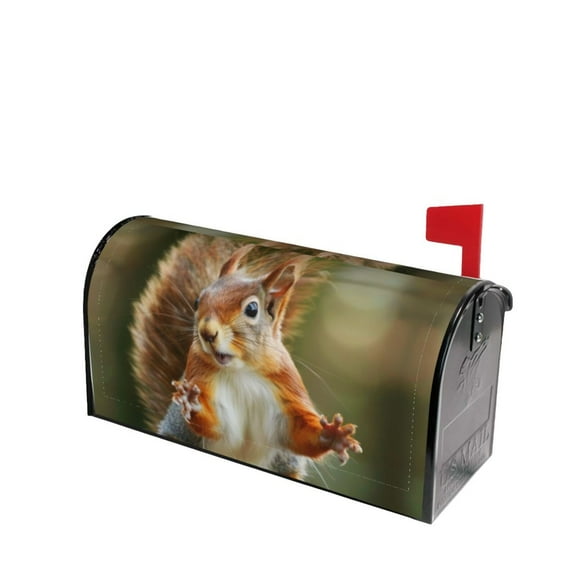 PHELIKA Squirrel Funny Animal Meets 02 Magnetic Mailbox Covers Post Letter Box Cover Standard Size 21"H x 18"W