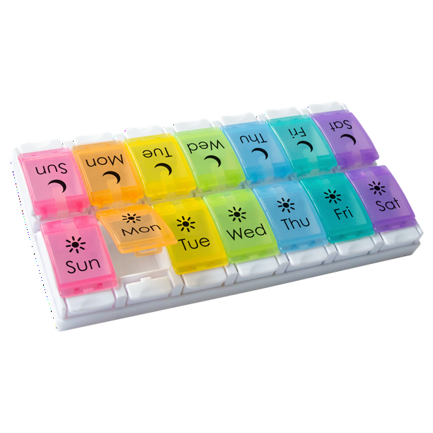 Ezy Dose Weekly (7Day) AM/PM Pill Organizer, Vitamin and Medicine Box