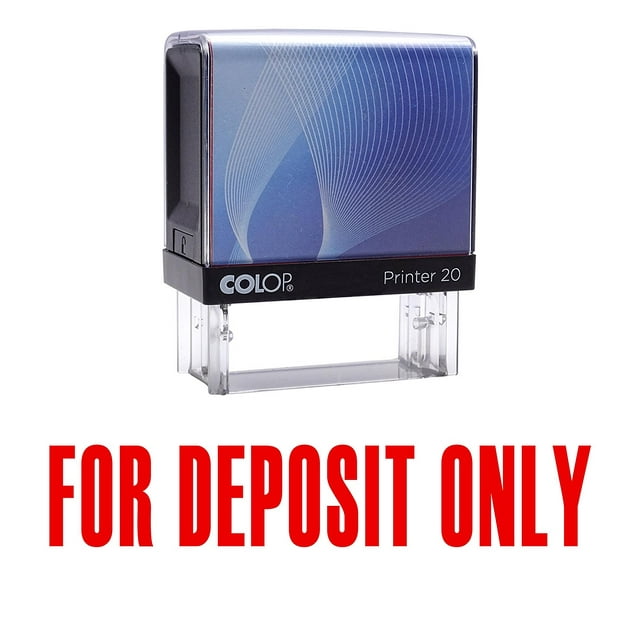 FOR DEPOSIT ONLY Self Inking Rubber Stamp Red Ink Office Stamp Colop Stamper