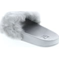thumbnail image 3 of BETANI Womens FARAH-1 Furry Slide Sandals, Grey, 8.5, 3 of 7