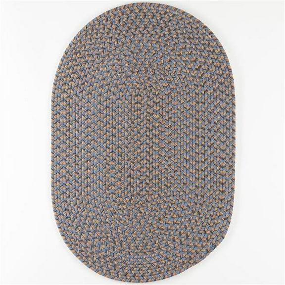 Rhody Rug CD96R120X156 10 x 13 ft. Camden Tweed Oval Rug, Denim Blue