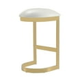 thumbnail image 4 of Manhattan Comfort Aura 28.54" Faux Leather Barstool in White/Polished Brass, 4 of 5