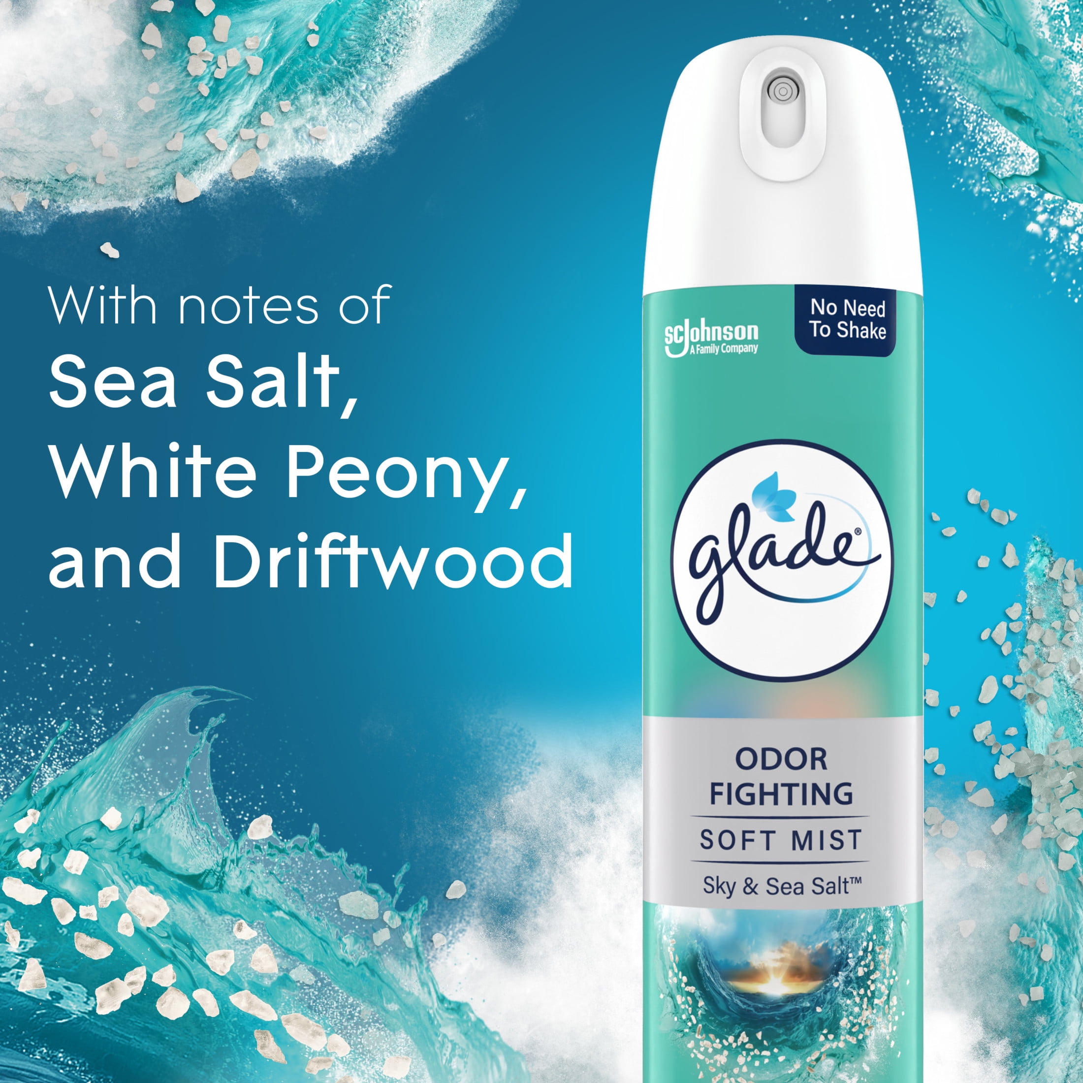 (6 pack) Glade Air Freshener Spray, Sky and Sea Salt scent, Infused with Essential Oils, 8 oz