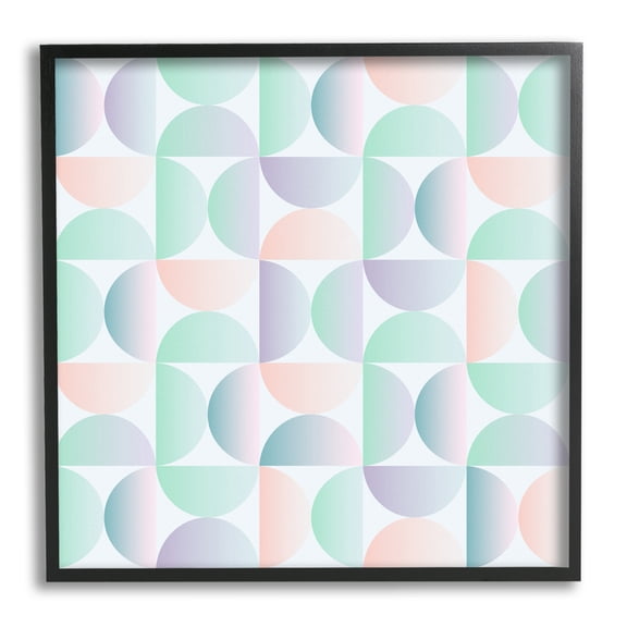 Stupell Industries Retro Pastel Shapes Pattern Abstract Painting Black Framed Art Print Wall Art