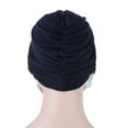 thumbnail image 5 of SPRING PARK Women Solid Color Front Cross Button Beanie Muslim Bonnet Headscarf Stretchy Turban Hat Hijab Cap Headwear Free Size, 5 of 5