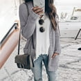 thumbnail image 4 of BYHONG Women Cardigan Long Sleeve Open Front Knit Sweater Cardigan Loose Solid Color Long Cardigans Outerwear with Pockets Gray S, 4 of 6