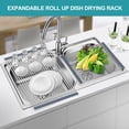 thumbnail image 3 of Extra Large Expandable Roll Up Dish Drying Rack Over The Sink Drying Rack Sink Cover Kitchen Sink Accessories Kitchen Rolling up Stainless Steel Drainer Foldable Rollable（，.&, 3 of 6
