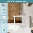 thumbnail image 3 of Wowkk Sanitary Ware Single Handle Bathroom Sink Faucet Modern SUS304 Stainless Steel Bathroom Faucet with Pop-up Drain and Water Supply Line, Faucets for Bathroom Vanity RV Sink, Brushed Nickel, 3 of 10