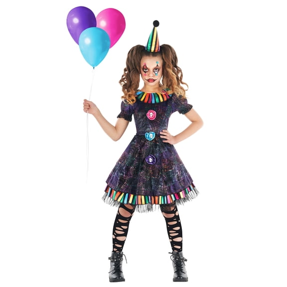 Morph Rainbow Creepy Clown Costume For Girls Kids Scary Clown Costume Halloween Costumes For Girls