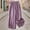 #17Purple, variant on Women's Spring Summer Plus Size Wide Leg High Elastic Waist Flowy Culottes Casual Fashion -Linen Embroidered Loose 9 10 Flare Pants