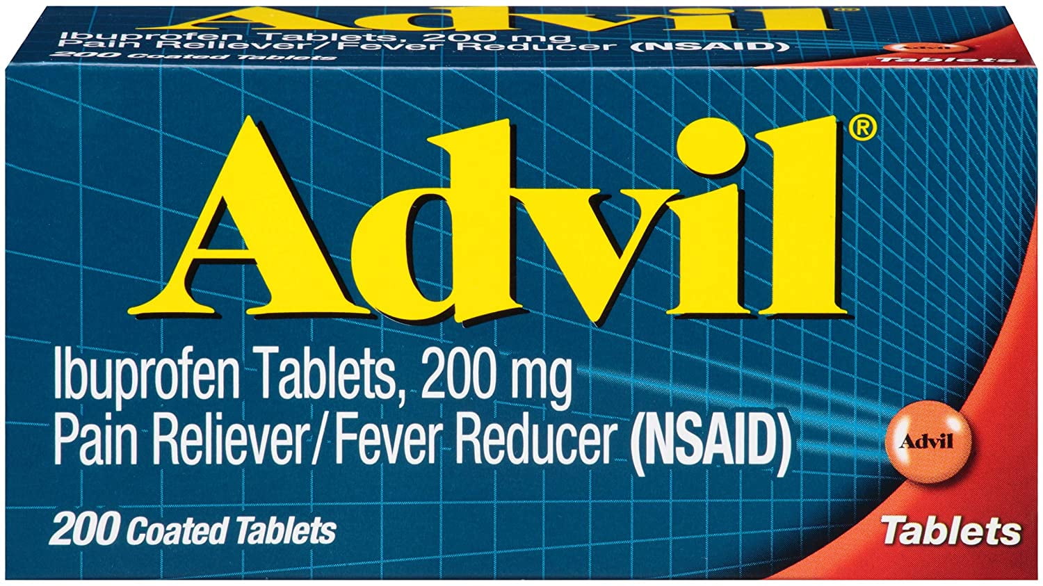 Advil 200 mg Coated Tablets 200 ea (Pack of 2)