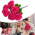 thumbnail image 2 of 1 Bundle 6 Heads Artificial Silk Rose Flowers Small Bouquet Flores Home Party Spring Wedding Decoration Fake Flower, Artificial Roses Flowers, 2 of 9