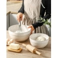 thumbnail image 3 of Cuencos grandes de cerámica esmaltados de rayas blancas para cocina, juego de 2 cuencos grandes para cocinar, palomitas de maíz, ensalada, sopa, hornear, masa de pan, 3 of 4