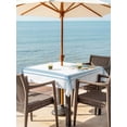 thumbnail image 3 of Outdoor Tablecloth with Umbrella Hole for Patio/Picnic/Party/Camping, Blue Coastal Waterproof Table Cloth Square Cover Washable, Nautical Starfish Eucalyptus Leaf Coral Striped (60"x 60"), 3 of 8