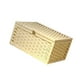 thumbnail image 2 of Cesta de almacenamiento con tapa, organizador para el hogar, marco de madera, cesto multiusos blanco, 2 of 9