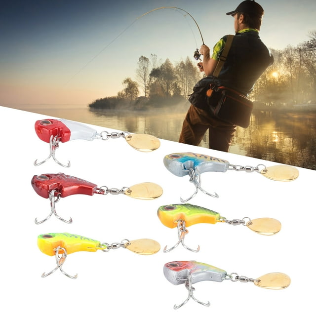 Fyydes VIB With Spoon Fishing Lure,Metal Mini VIB With Spoon Trout Fishing Lure 9g Sinking Lures Rotating Tail Fishing Tackle,Metal Mini VIB With Spoon