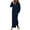 Navy, variant on Busydd Dresses for Women Casual Comfy Solid Color Slit Maxi Dress Fashion Hooded Long Sleeve Dress for Women with Drawstring and Pockets L