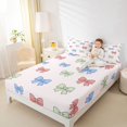 thumbnail image 4 of spefrowx Dreamy Green Bow Bed Sheets for Kids, Cartoon Ribbon Style Full Size Sheets, 4-Piece, 1 Flat Sheet, 1 Fitted Sheet and 2 Pillowcases, 4 of 6