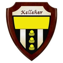 Kelleher Irish Coat of Arms Shield Plaque - Rosewood Finish