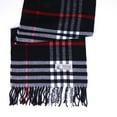 thumbnail image 5 of Women Men Black Check Plaid Scarves Warm Soft Scarf with Fringes, 5 of 5