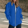 thumbnail image 1 of IMENGL Sweatshirt jacket long sleeve solid color, Blue 2XL, Size M-3XL, 1 of 8