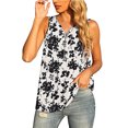 thumbnail image 1 of Camiseta sin mangas para mujer con cierre de cremallera y cuello en V, camisas de gasa sin mangas sueltas para uso en verano, 1 of 4