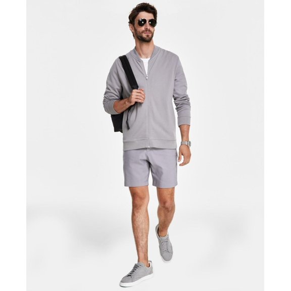 Alfani Men's Pique Knit Bomber Jacket Storm Gray-3XL