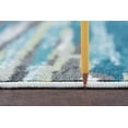 thumbnail image 4 of Contemporary 8x11 Area Rug (7'10'' x 10'3'') Stripe Blue, Teal Living Room Easy to Clean, 4 of 9