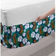 thumbnail image 2 of Tropical Bed Skirt, Floral Jungle and Leopards Hibiscus Blossoms Rainforest Wildlife Flora Theme, Elastic Bedskirt Dust Ruffle Wrap Around for Bedding Decor, 4 Sizes, Multicolor, by Ambesonne, 2 of 2
